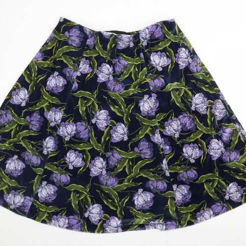 Marks and Spencer Womens Multicoloured Floral Polyester Flare Skirt Size 16