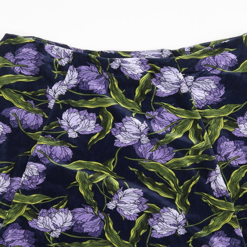 Marks and Spencer Womens Multicoloured Floral Polyester Flare Skirt Size 16