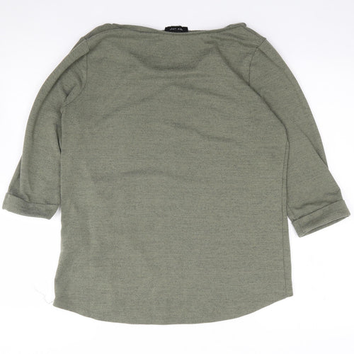 New Look  Womens Green  Polyester Jersey T-Shirt Size 12 Scoop Neck