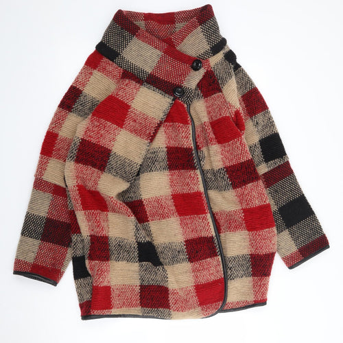 LV Clothing Womens Multicoloured Check  Jacket Coatigan Size M  Button