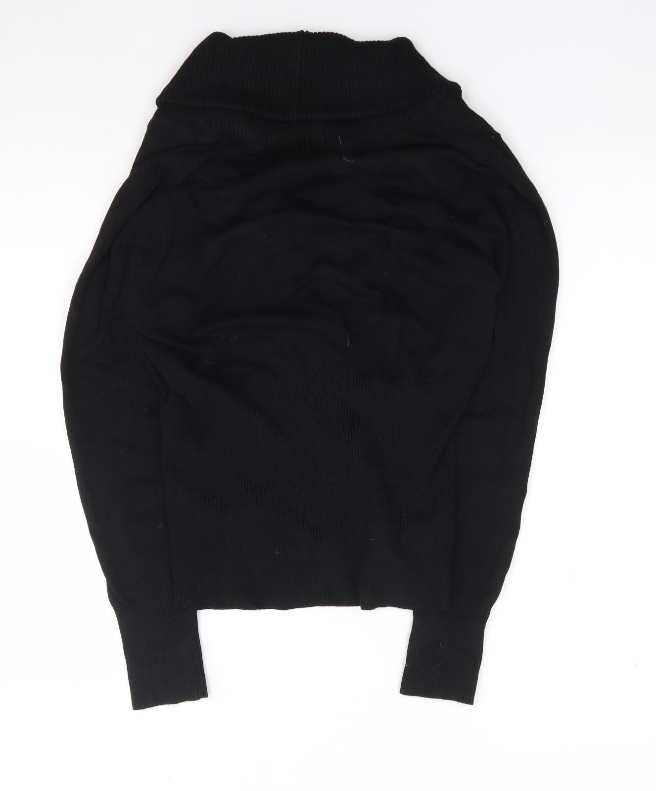 Jane Norman Womens Black V-Neck  Viscose Cardigan Jumper Size 14
