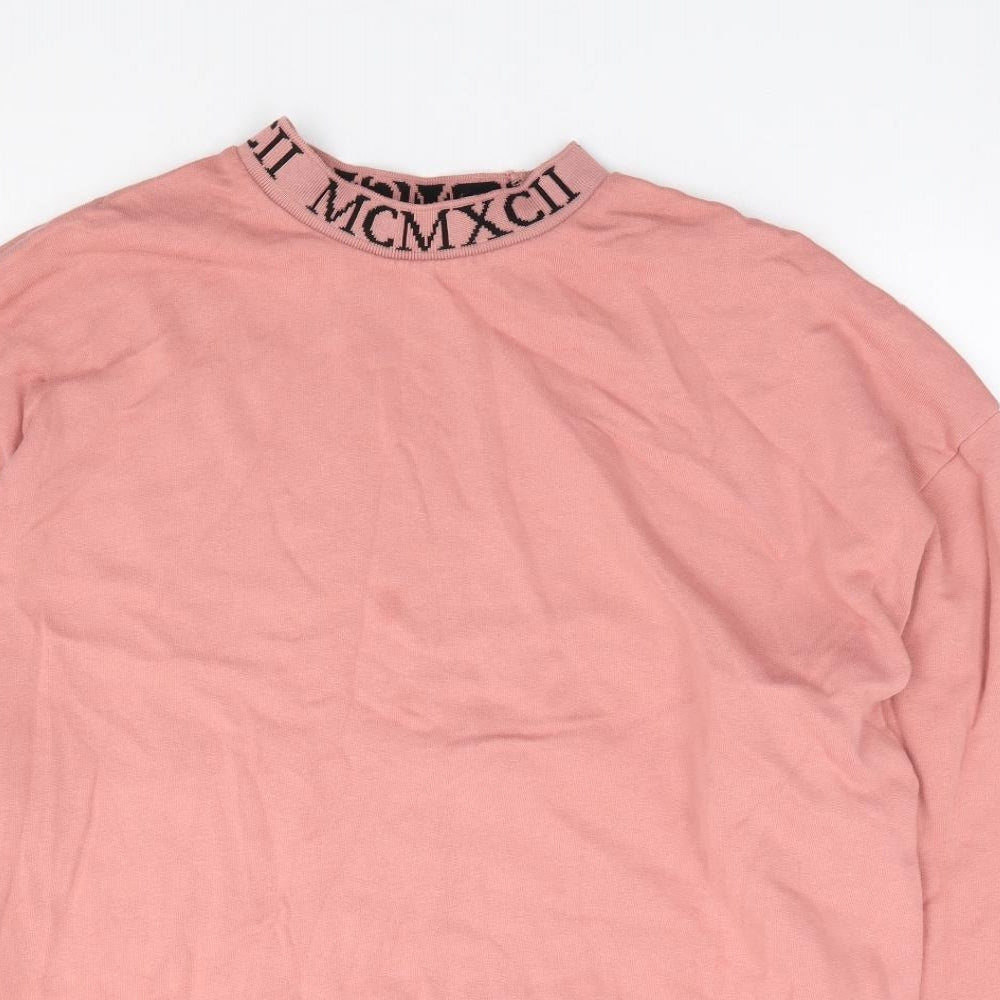 ASOS Womens Pink  Cotton Pullover Sweatshirt Size L  Pullover