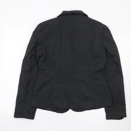 George Womens Grey Pinstripe Polyester Jacket Suit Jacket Size 14