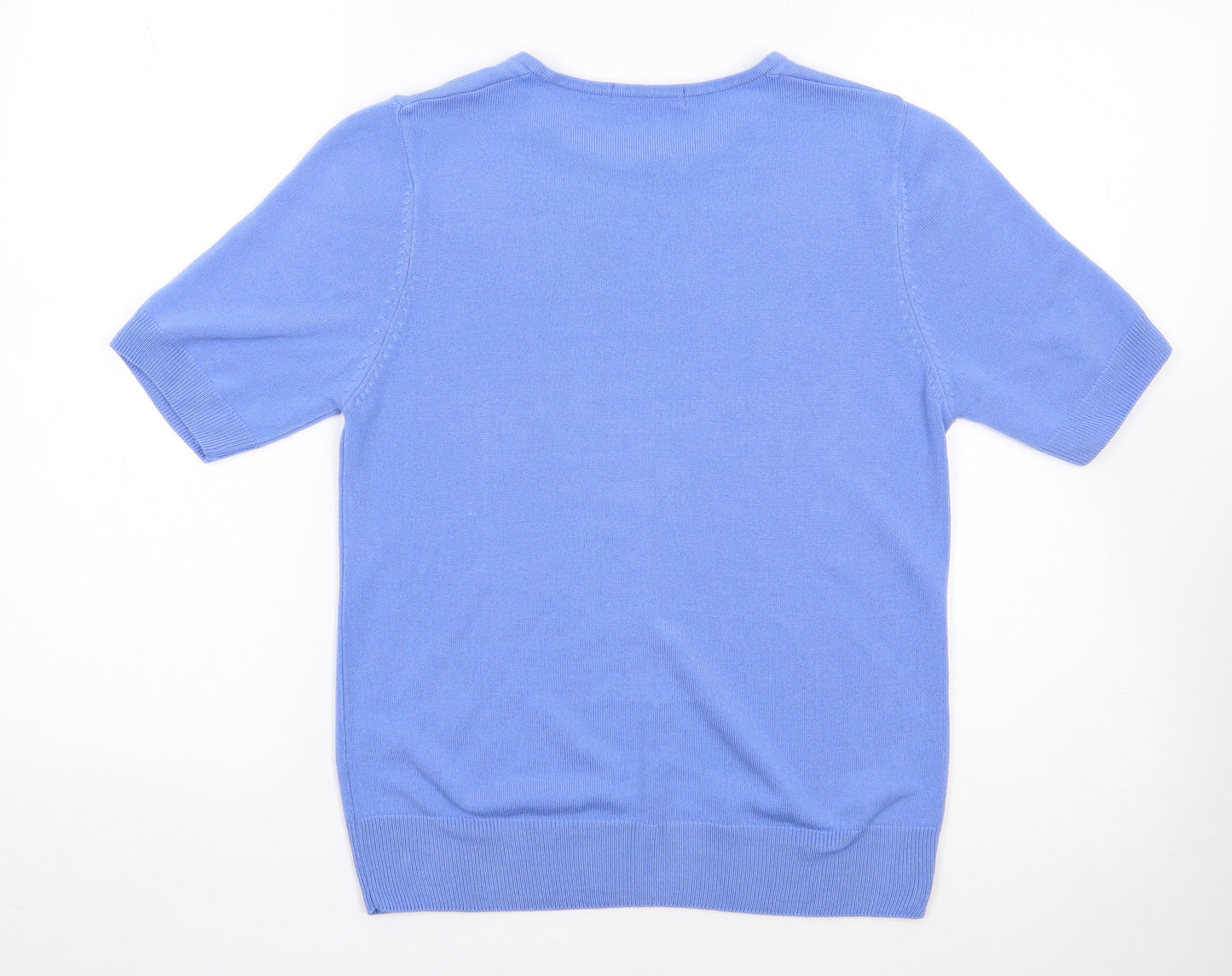 Marks and Spencer Womens Blue Round Neck  Acrylic Pullover Jumper Size 12