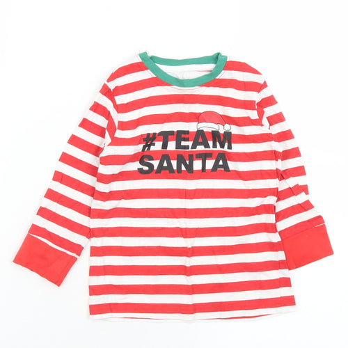 Elves Baby Red Striped Cotton Basic T-Shirt Size 18-24 Months Crew Neck  - Team Santa