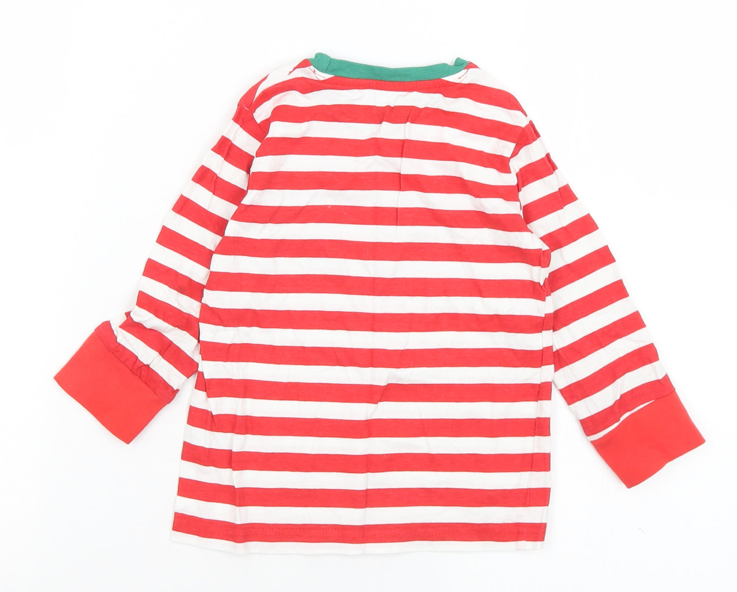Elves Baby Red Striped Cotton Basic T-Shirt Size 18-24 Months Crew Neck  - Team Santa