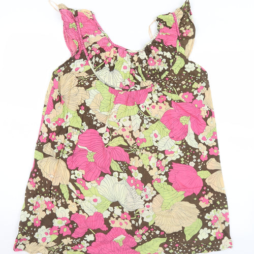 Inspire Womens Multicoloured Floral Cotton Tunic Tank Size 16 Round Neck