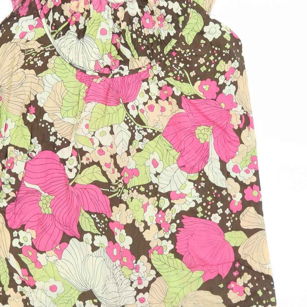 Inspire Womens Multicoloured Floral Cotton Tunic Tank Size 16 Round Neck