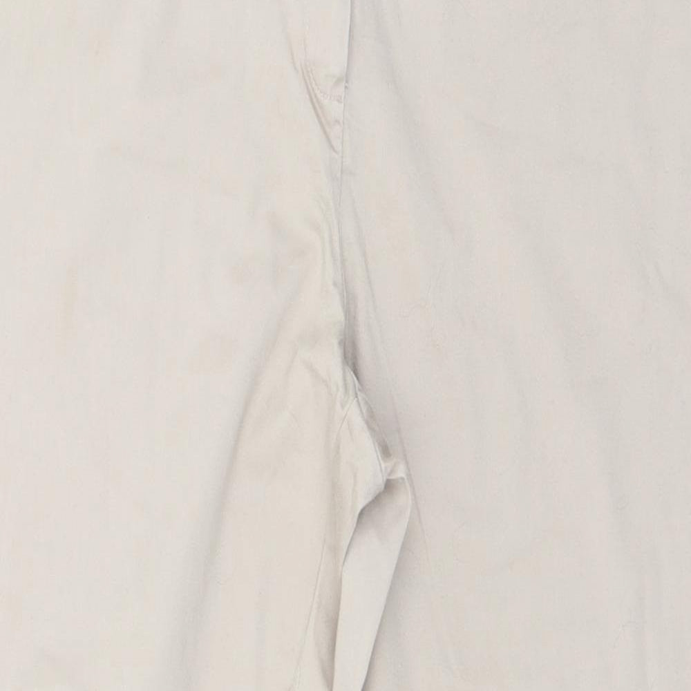 F&F Womens Beige  Cotton Chino Trousers Size 12 L26 in Regular Button