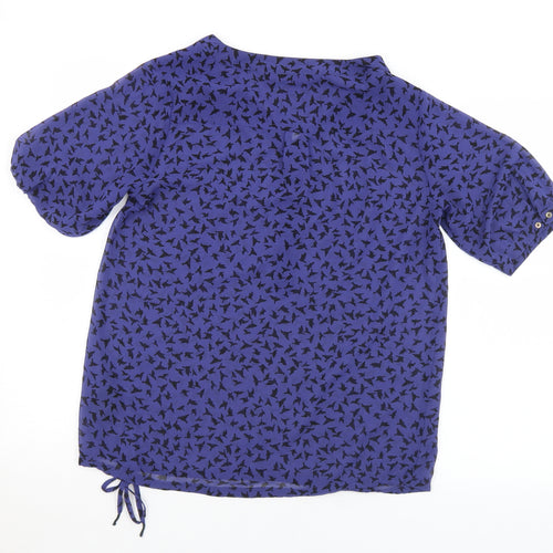 Mexx Womens Purple Geometric Polyester Basic Blouse Size 12 V-Neck