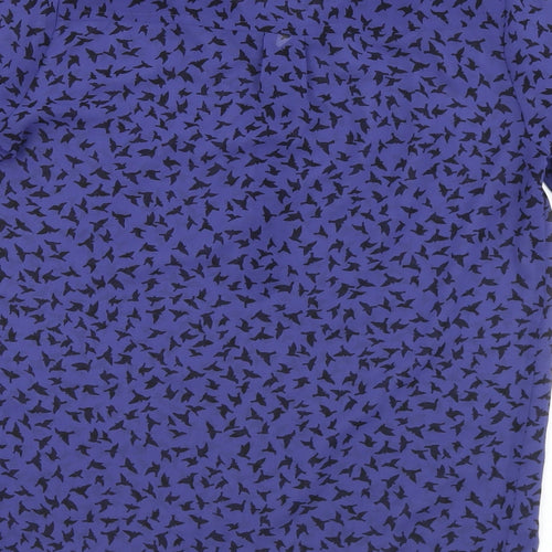 Mexx Womens Purple Geometric Polyester Basic Blouse Size 12 V-Neck