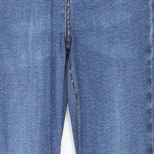 Topshop Womens Blue  Cotton Skinny Jeans Size 28 in L28 in Regular Button