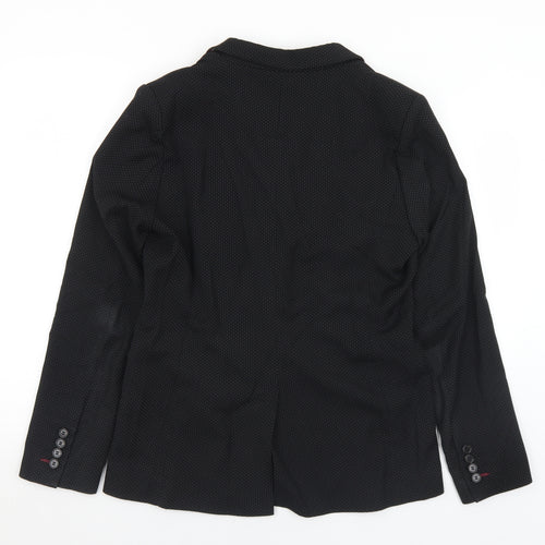 NEXT Womens Black Polka Dot Polyester Jacket Suit Jacket Size 12