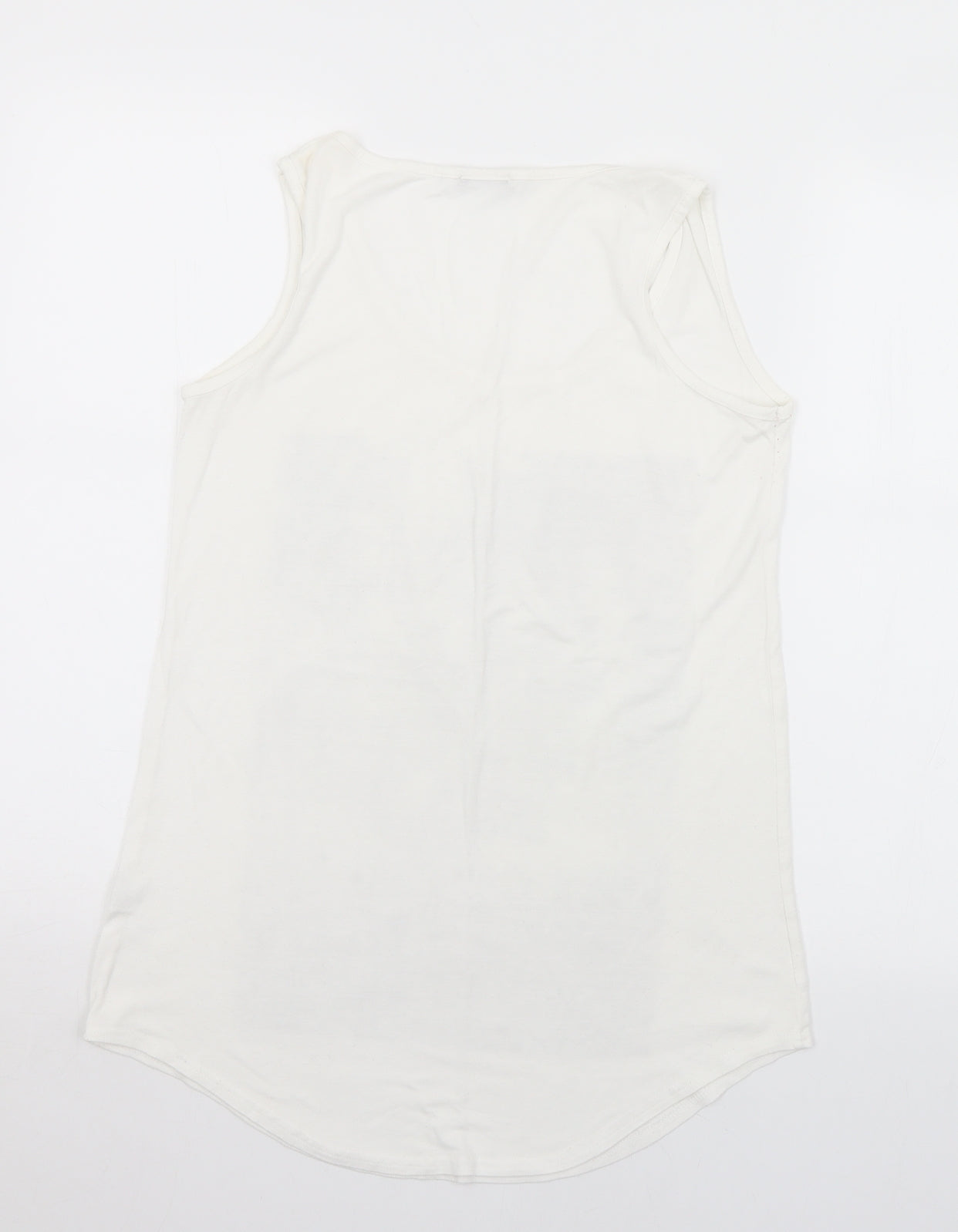 Chemistry Womens White  Viscose Camisole Tank Size S Round Neck - S/M