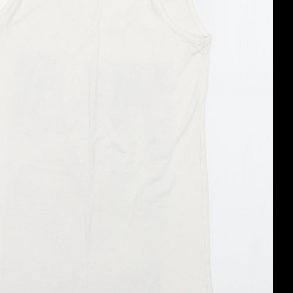 Chemistry Womens White  Viscose Camisole Tank Size S Round Neck - S/M