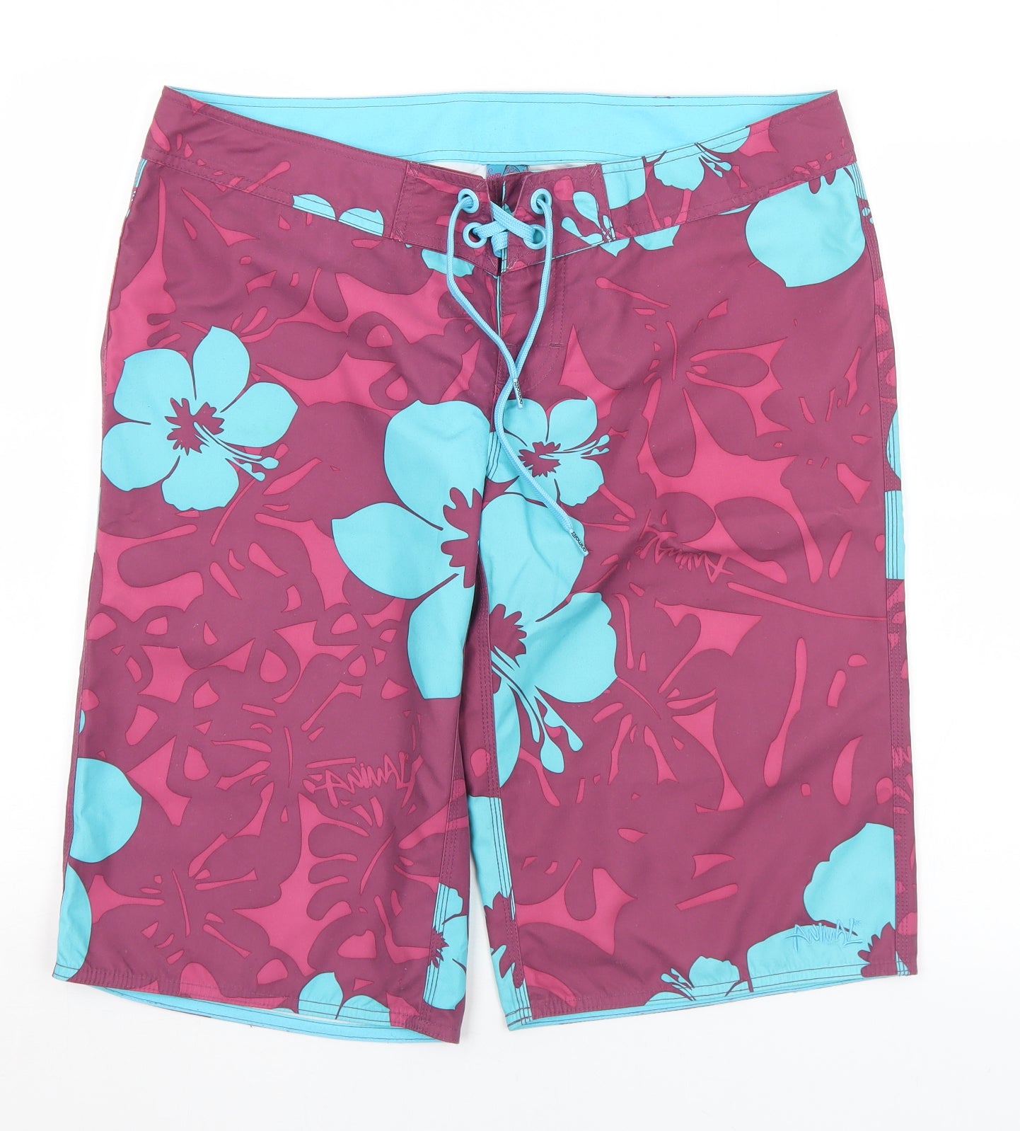 Animal Womens Multicoloured Floral Polyester Bermuda Shorts Size 14 L14 in Regular Drawstring
