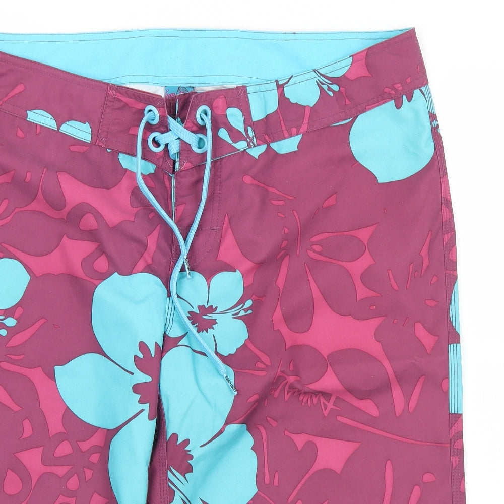 Animal Womens Multicoloured Floral Polyester Bermuda Shorts Size 14 L14 in Regular Drawstring
