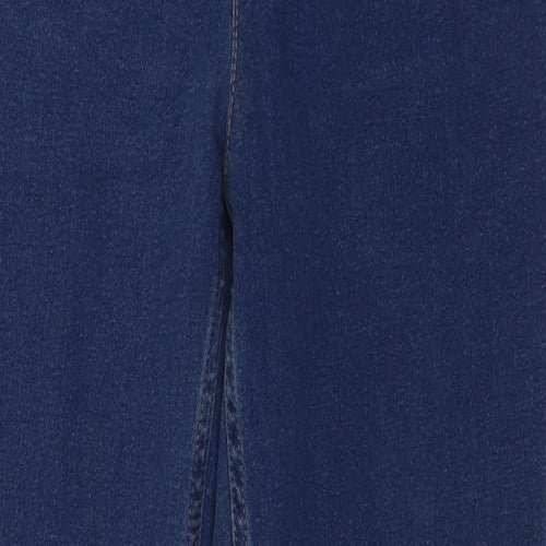 Marks and Spencer Womens Blue  Cotton Skinny Jeans Size 12 L28 in Regular Button