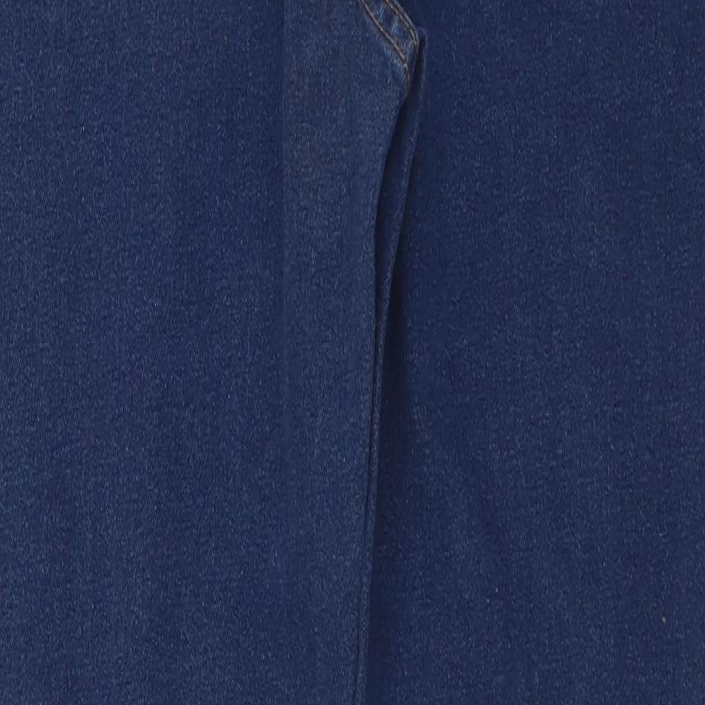 Marks and Spencer Womens Blue  Cotton Skinny Jeans Size 12 L28 in Regular Button