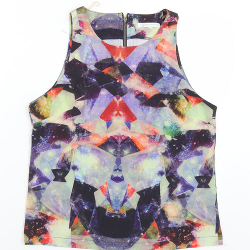 Glamorous Womens Multicoloured Geometric Polyester Basic Tank Size S Round Neck