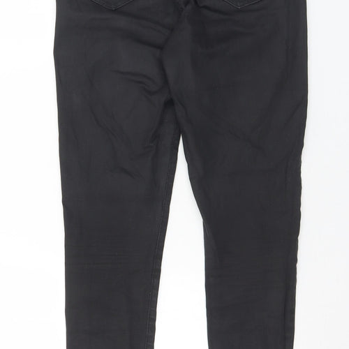 Topshop Womens Black  Cotton Skinny Jeans Size 30 in L32 in Regular Button