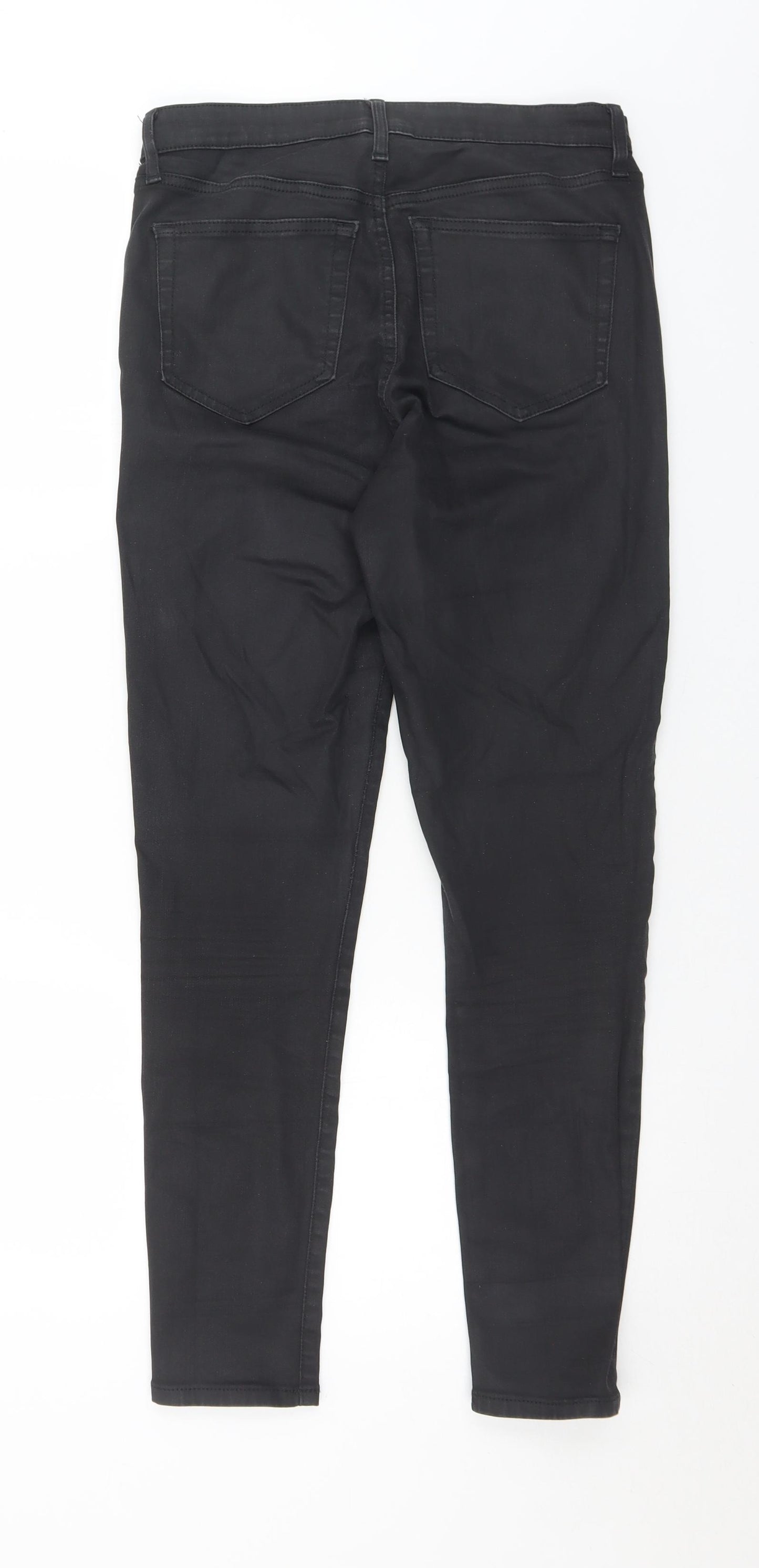 Topshop Womens Black  Cotton Skinny Jeans Size 30 in L32 in Regular Button