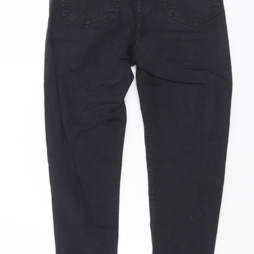 Topshop Womens Black  Cotton Skinny Jeans Size 26 in L30 in Regular Button