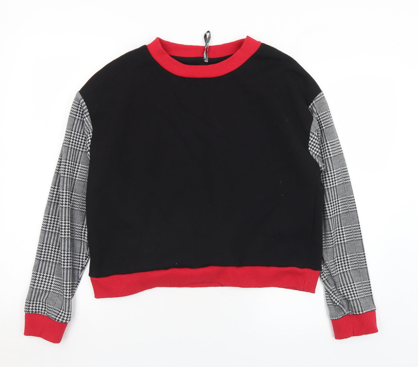 Rock Angel Womens Multicoloured Houndstooth Cotton Pullover Sweatshirt Size L