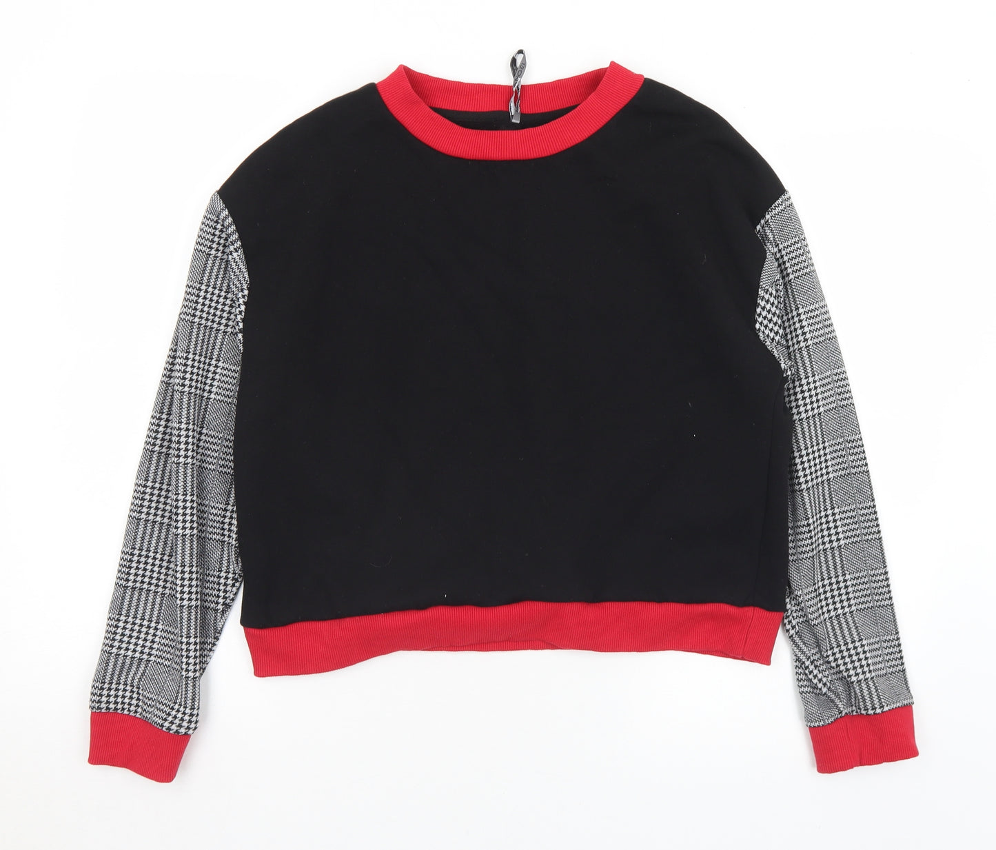 Rock Angel Womens Multicoloured Houndstooth Cotton Pullover Sweatshirt Size L