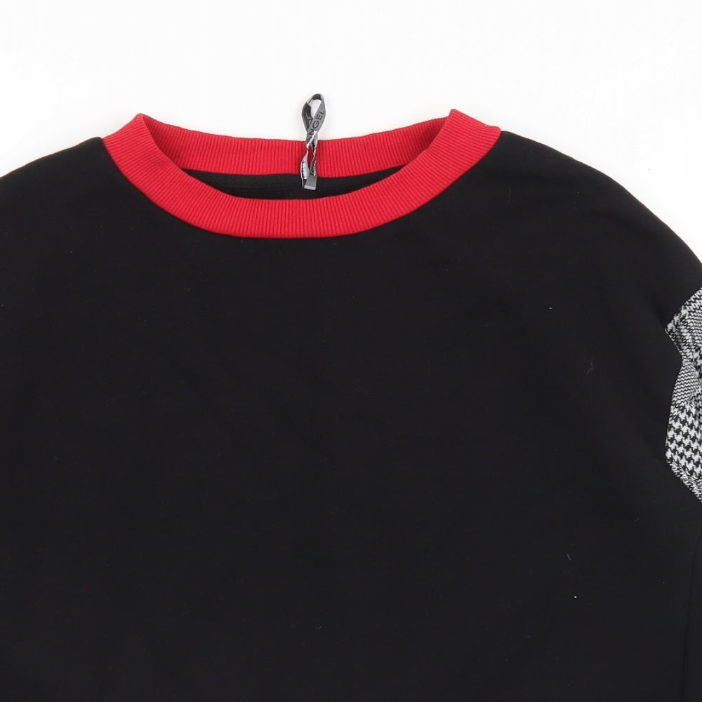 Rock Angel Womens Multicoloured Houndstooth Cotton Pullover Sweatshirt Size L