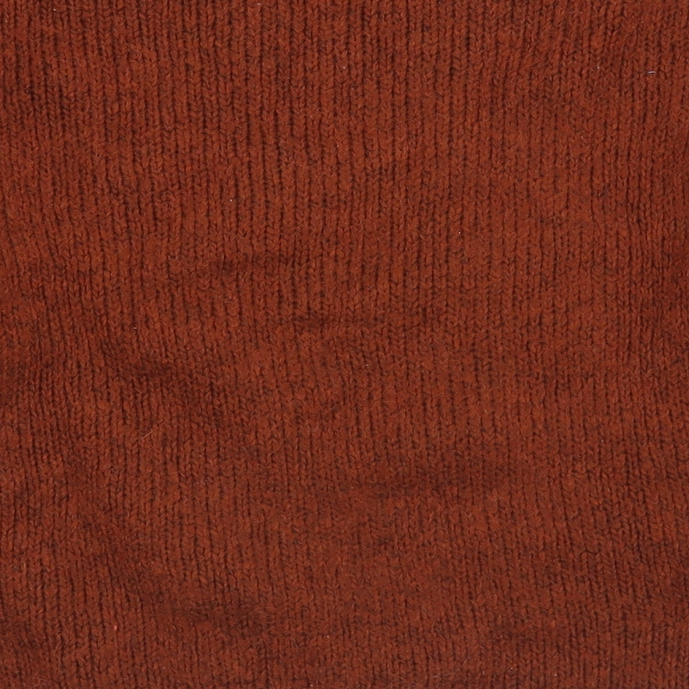 Debenhams Womens Brown Mock Neck  Acrylic Pullover Jumper Size 12
