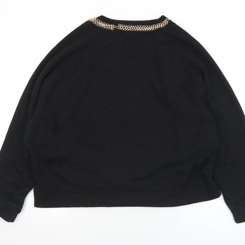 Zara Womens Black  Polyester Pullover Sweatshirt Size M