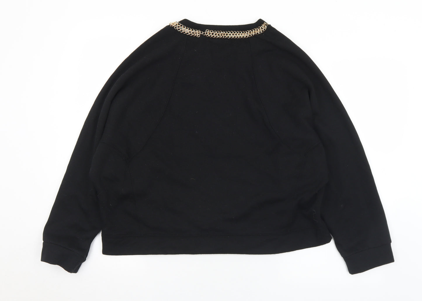 Zara Womens Black  Polyester Pullover Sweatshirt Size M