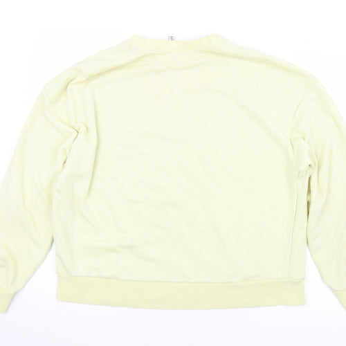 Divided Womens Yellow  Cotton Pullover Sweatshirt Size M