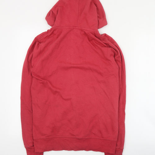 Pull and Bear Womens Red  Cotton Full Zip Hoodie Size S  Zip