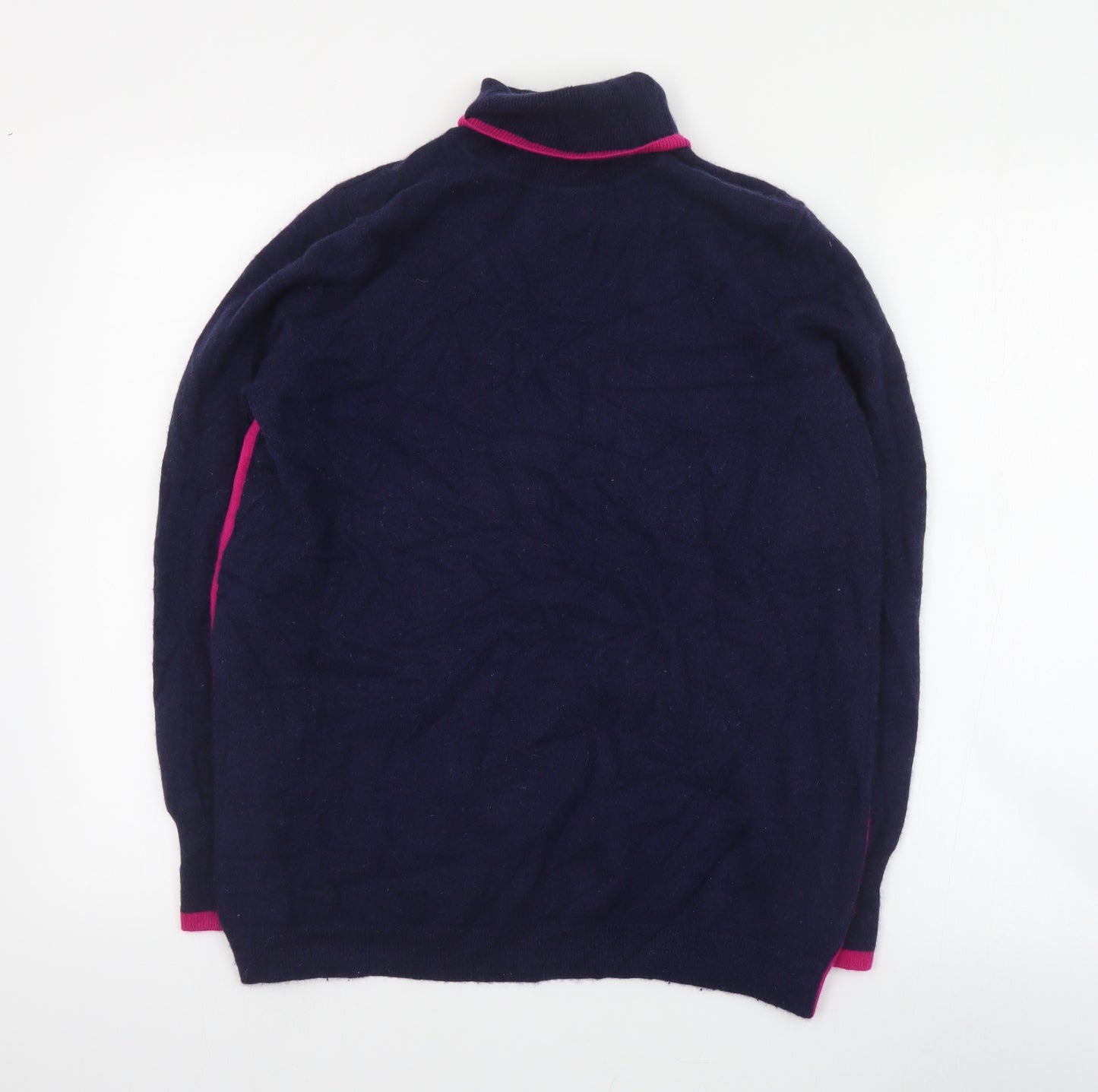 PURE Collection Womens Blue High Neck  100% Cashmere Pullover Jumper Size 14