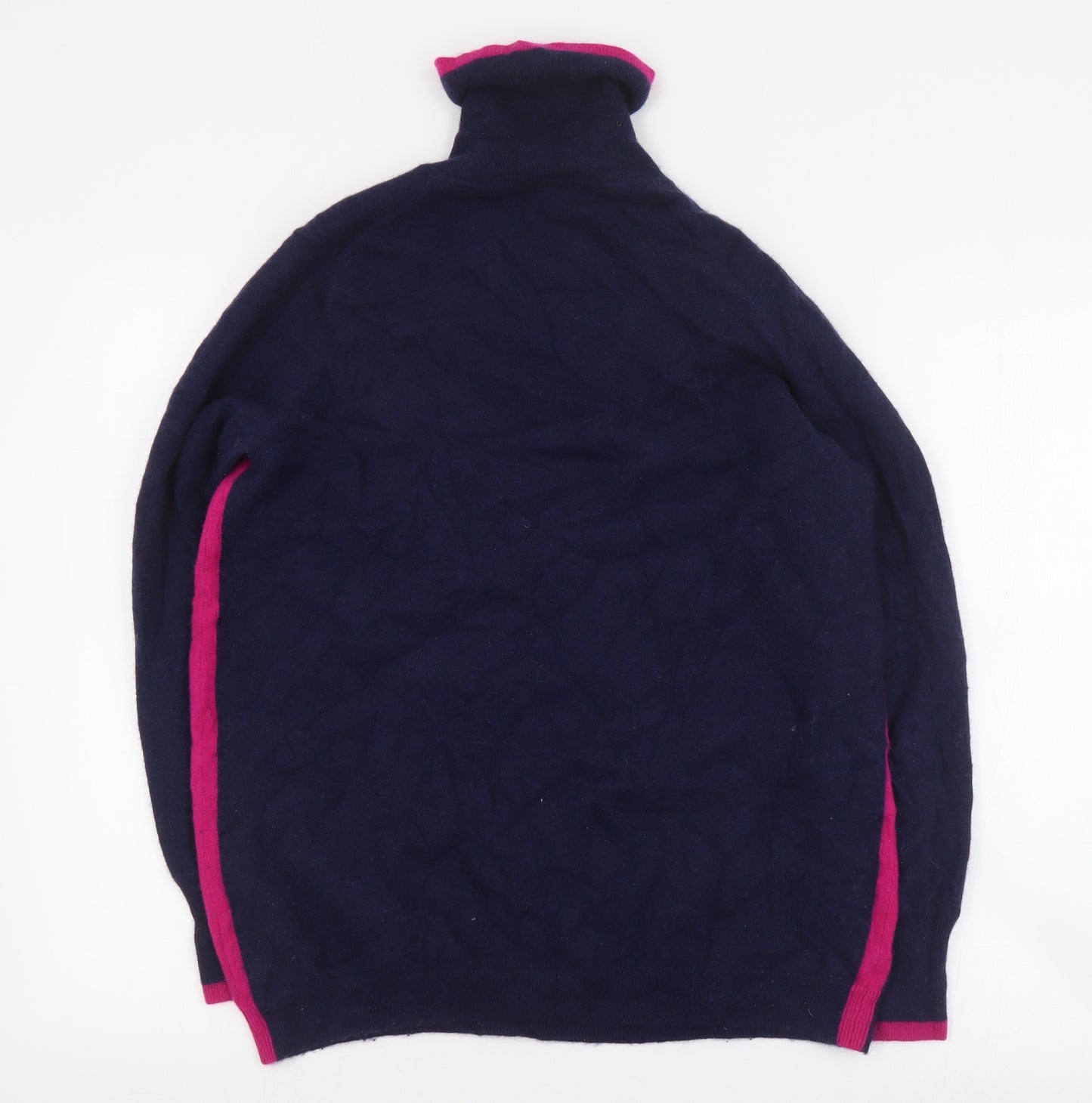 PURE Collection Womens Blue High Neck  100% Cashmere Pullover Jumper Size 14