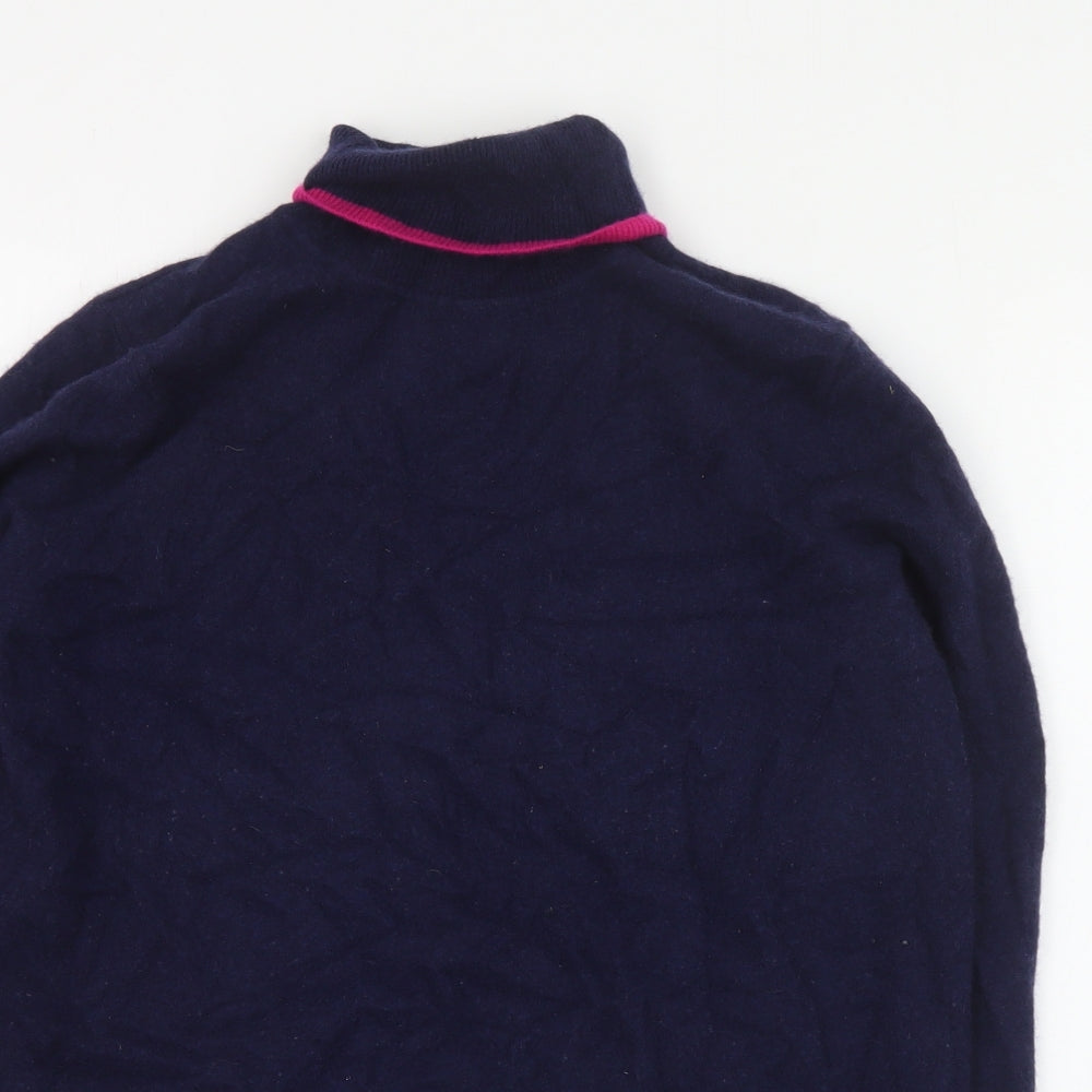 PURE Collection Womens Blue High Neck  100% Cashmere Pullover Jumper Size 14