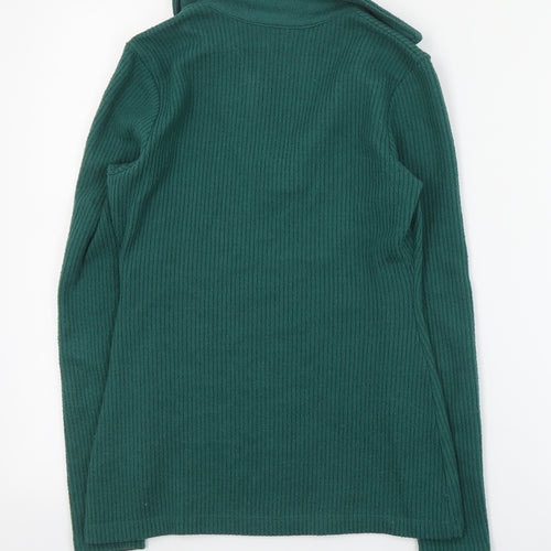 Dunnes Stores Womens Green V-Neck  Polyester Pullover Jumper Size XS