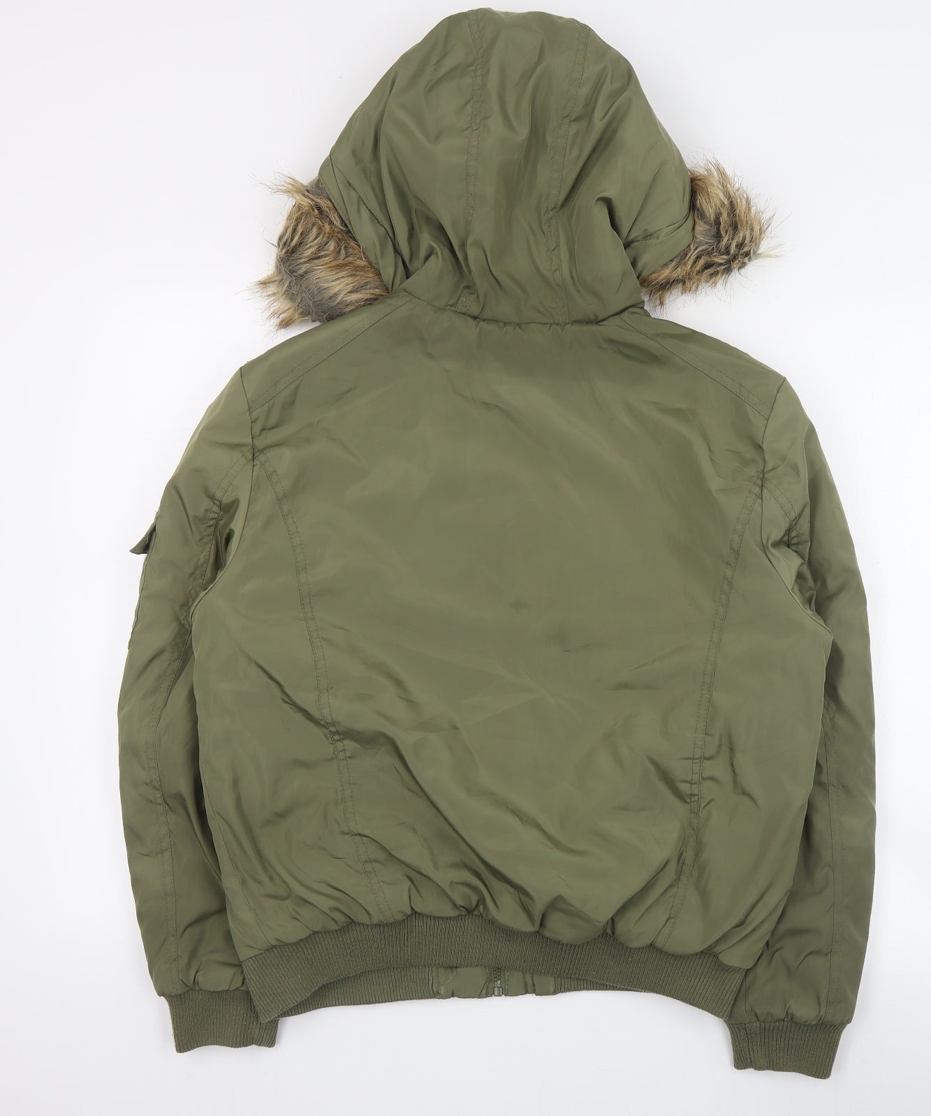 Parisian Womens Green   Parka Coat Size 12  Zip - Acrylic