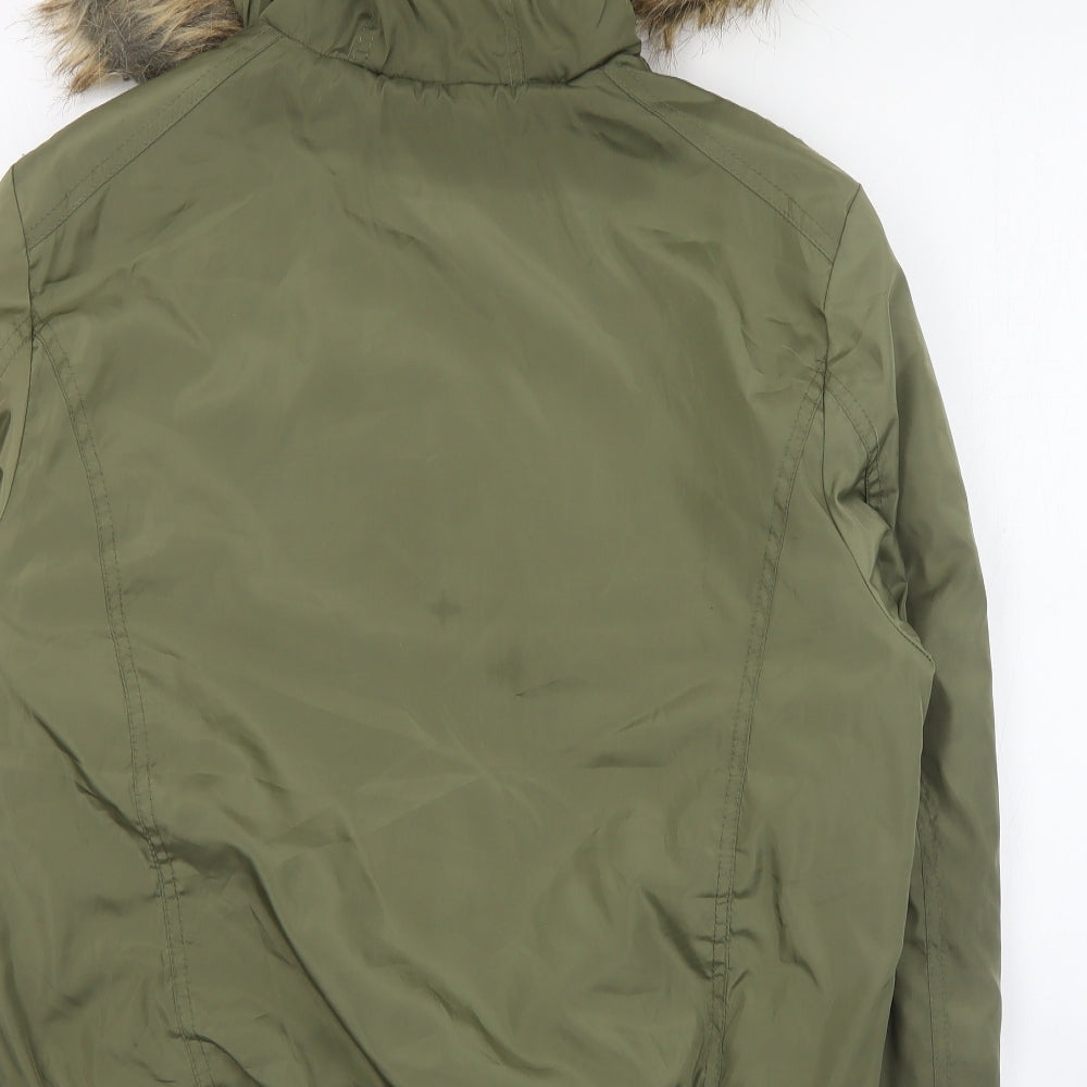 Parisian Womens Green   Parka Coat Size 12  Zip - Acrylic