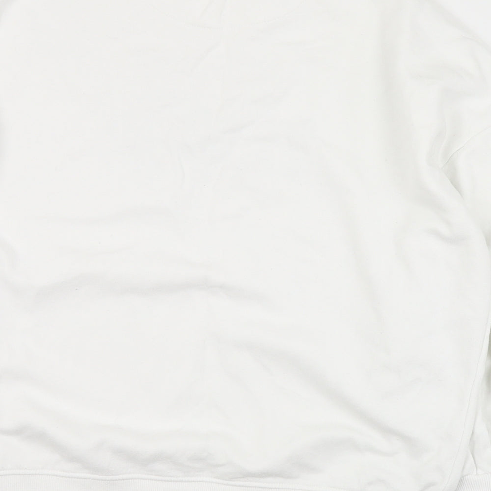 F&F Womens White  Cotton Pullover Sweatshirt Size 8  Pullover