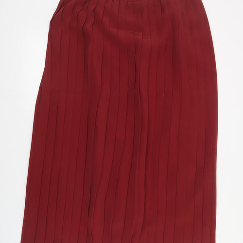 Andrew Gee Womens Red  Polyester Pleated Skirt Size 16