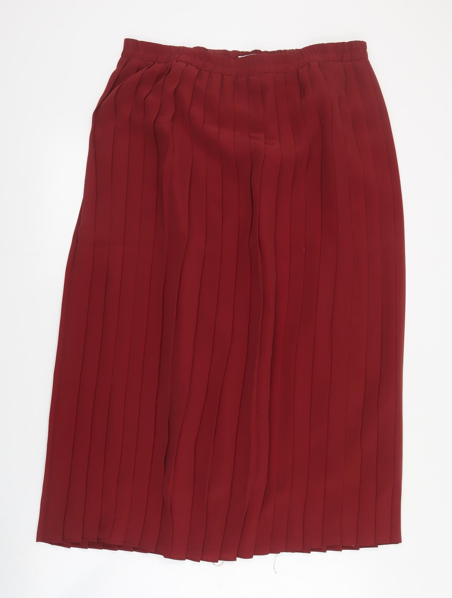 Andrew Gee Womens Red  Polyester Pleated Skirt Size 16