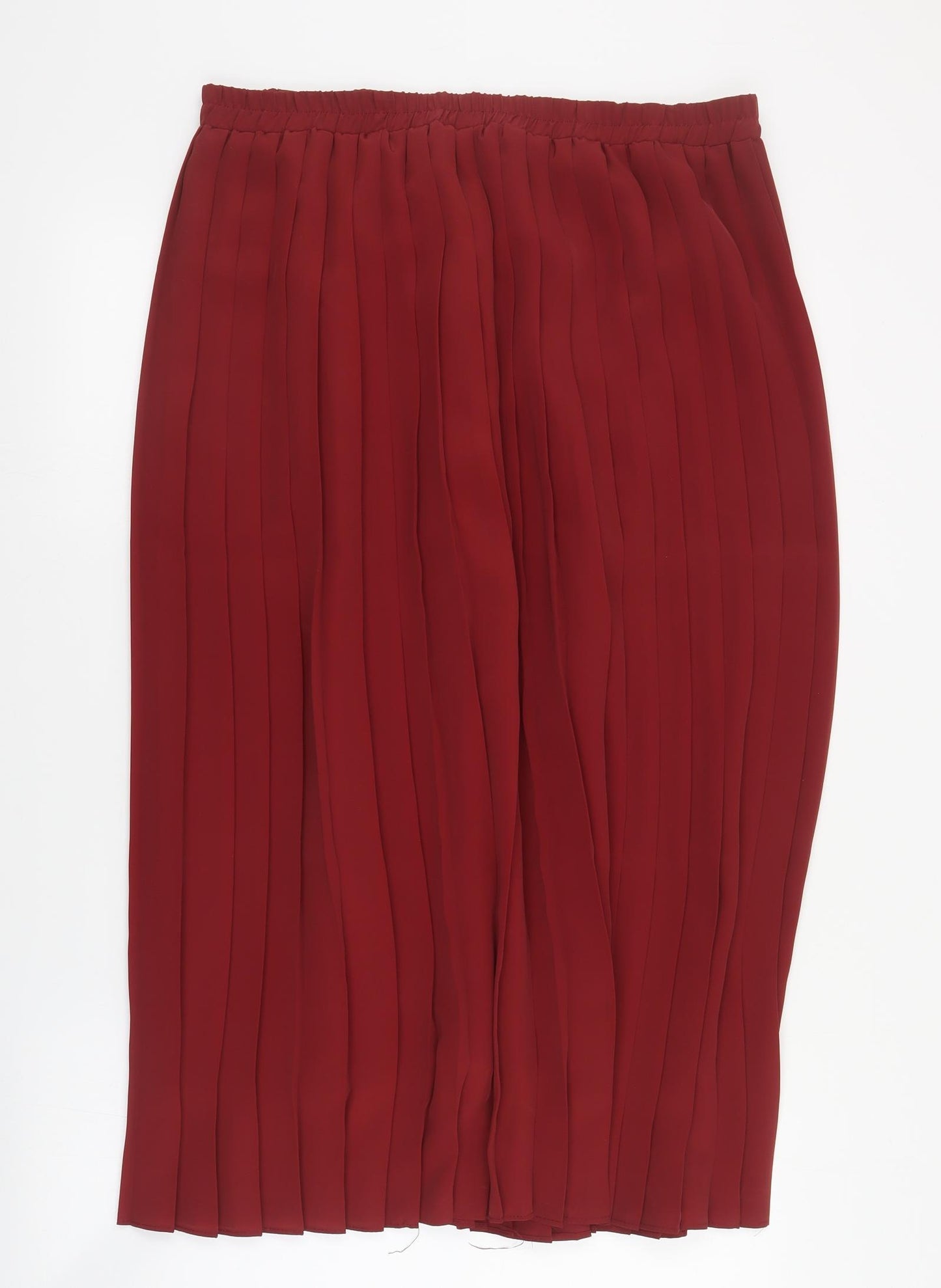 Andrew Gee Womens Red  Polyester Pleated Skirt Size 16
