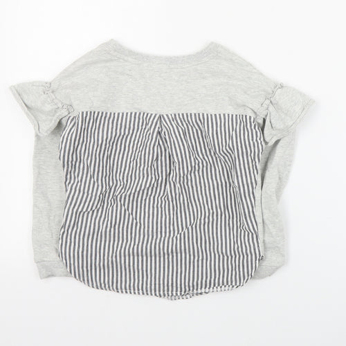 NEXT Girls Grey  Cotton Pullover Sweatshirt Size 5 Years  Pullover
