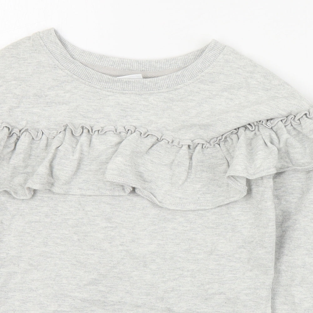 NEXT Girls Grey  Cotton Pullover Sweatshirt Size 5 Years  Pullover