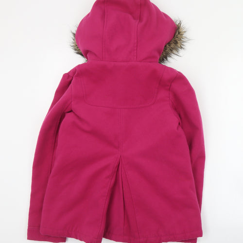 Marks and Spencer Girls Pink   Overcoat Coat Size 11-12 Years  Snap