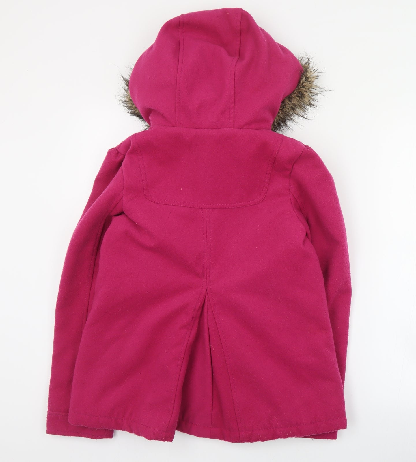 Marks and Spencer Girls Pink   Overcoat Coat Size 11-12 Years  Snap