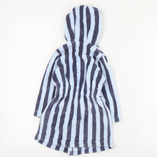 Matalan Baby Blue Striped Polyester Kimono Gown Size 9-12 Months  Tie - Football